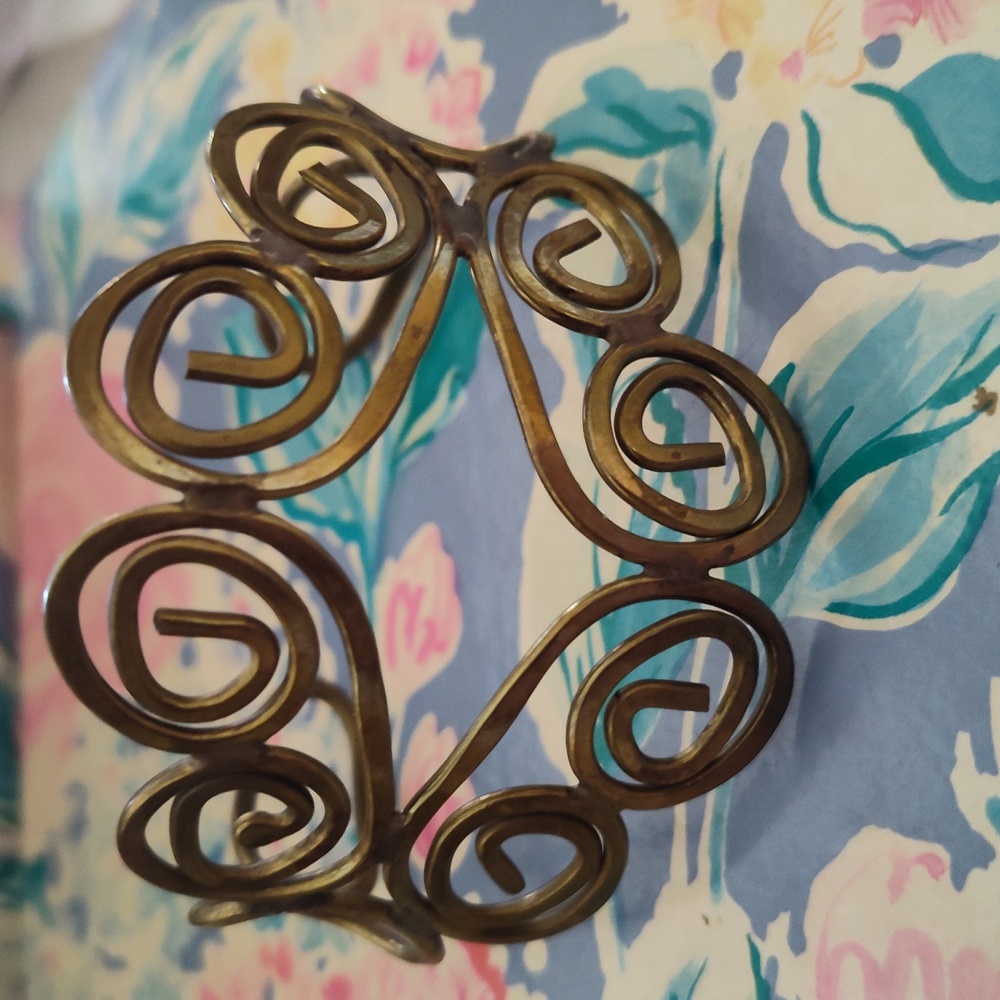 Brass Scrolled Cuff Bracelet